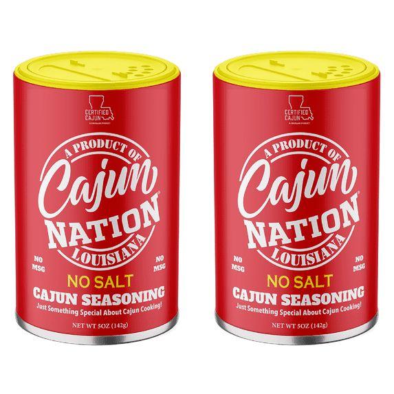 Cajun Nation No Salt Cajun Seasoning, 5 oz – Salt-Free Louisiana Spice Blend – Gluten-Free, No MSG – For Gumbo, Jambalaya, Turkey, and Seafood