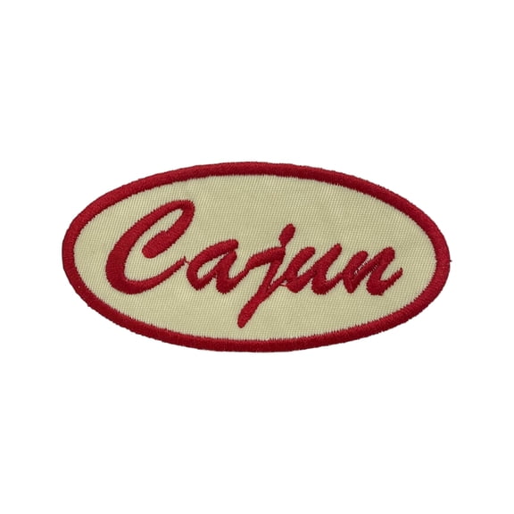 Cajun Oval Embroidered Patch, 3.5x1.75 Inch, Southern Pride Theme