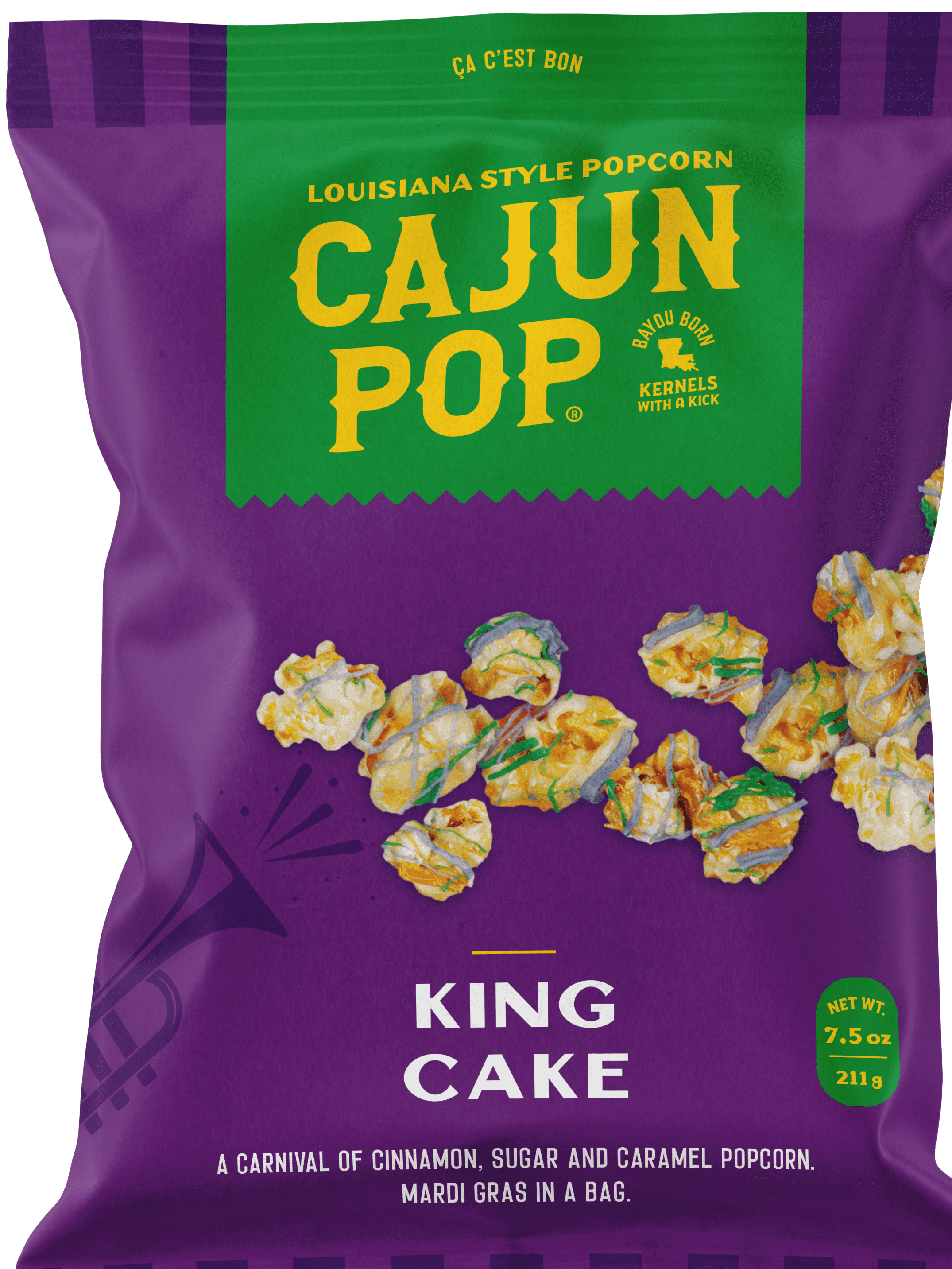 Cajun Pop King Cake Popcorn
