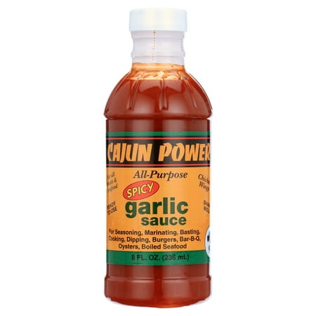 Cajun Power Spicy Garlic Sauce, 8 oz Bottle