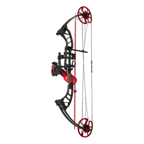 Cajun Shore Runner EVW LH50 Bowfishing Bow Kit, Black/Red, 20-50 lb Draw, 32" Axle, 7" Brace, Includes Arrow, Arrow Rest, Winch Pro Reel (ABF23B1205L)