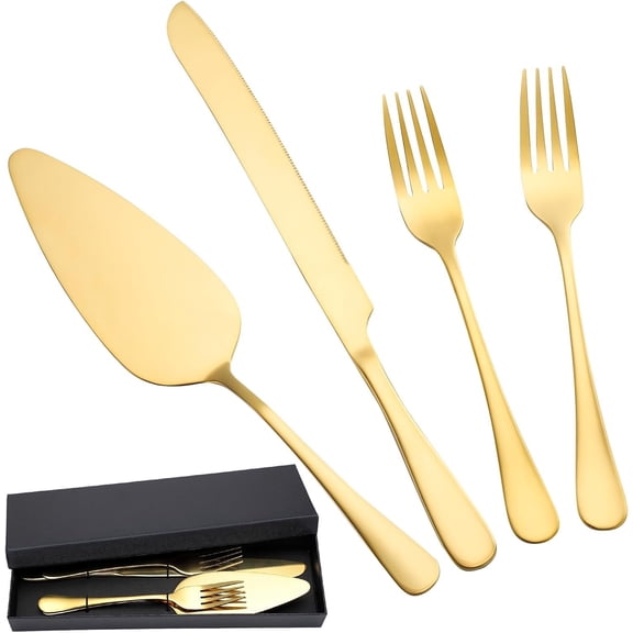 Cake 11 Inch, 4 count Wedding Cake Set, Pie Server Utensil for Wedding, Birthday, Parties, Anniversary, Engagements