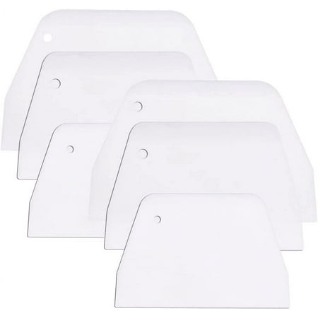 Cake 6pcs Dough Scraper Bowl Scraper Food Dough Cutter Plastic Scraper Bench Scraper Multipurpose Food Scrappers for Bread Dough Cake Fondant Icing Cake Scraper Comb