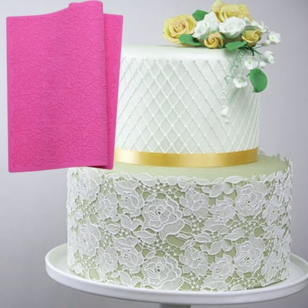 Cake Baking Mold Non-stick Rose Flower Silicone Mold Lace Mat for Restaurant