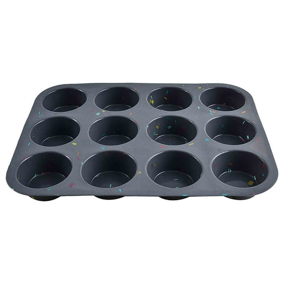 Cake Baking Molds - 1pcs 12 Holes Round Reusable Silicone Cake Baking Molds, Mini Size Silicone Muffin Molds, Cake Case,Food Grade, Non-Stick,for Party Halloween Christmas