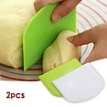 thumbnail image 1 of Cake Batter Scraper Set | Plastic Spatula Dough Butter Cream Soft Scraper | Baking Tools for Mixing & Cutting | Green PP Material | 2 Pack | Multipurpose Kitchen Accessories, 1 of 9