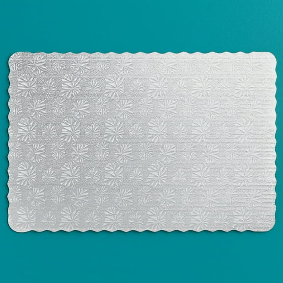 Cake Board - Full Sheet Silver Scallop - 6ct / 12ct