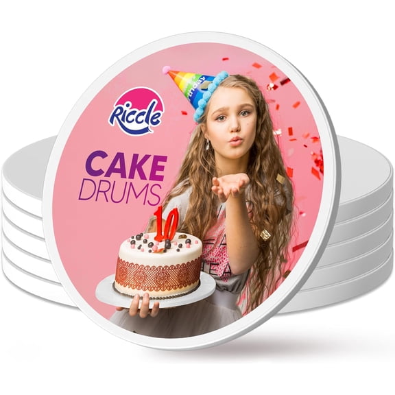 Cake Boards - 10 Inch Cake Drum - Smooth-Edged 10 Inch Cake Drum - Sturdy Cake Boards 10 Inch Round - Bend Resistant Multi-Layered Cake Base for Minimalist Displays