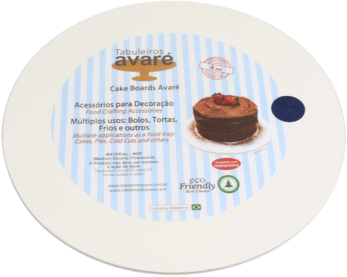 Cake Boards Avare Display Cake Board Footed Round 1/8 Inch Thick, Inch Diameter 9.8 Inch