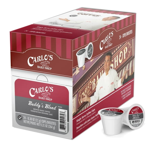 Cake Boss Buddy's Blend Medium Roast Coffee, for Keurig K Cups Brewers, 24 Count.