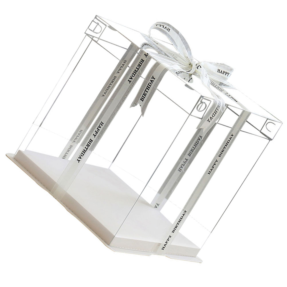 Cake Box Boxes Clear Container Carrier Weddingholder Disposable Box