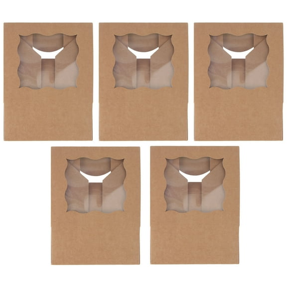 Cake Box Dessert Wrapping Container Boxes for Cookies Packaging Open The Window to Bake Paper 5 Pcs