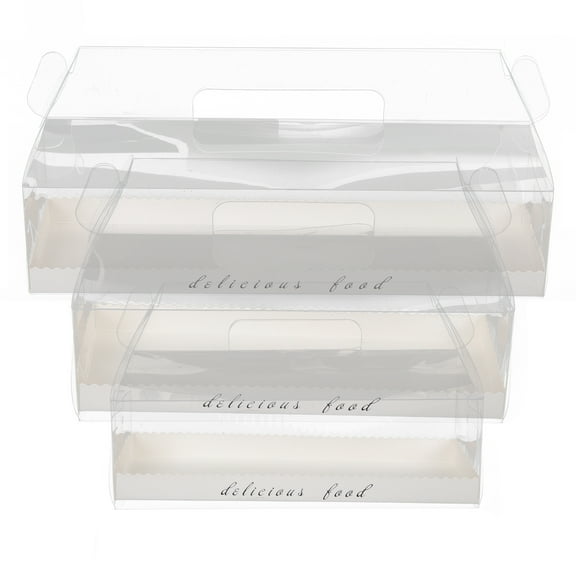 Cake Box Transparent Boxes Containers for Cookies Packaging Paper Cup Perspective Plastic 6 Pcs