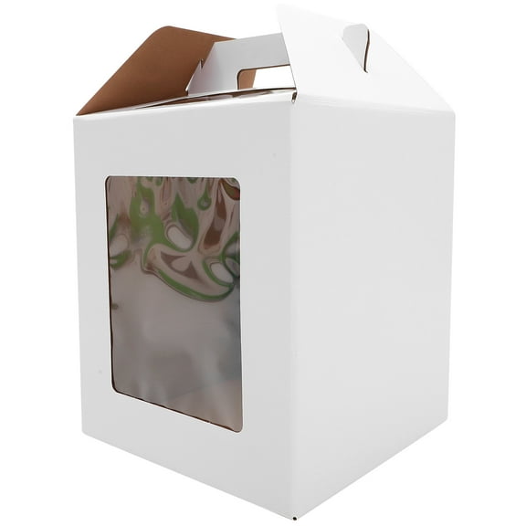 Cake Boxes Birthday White with Window Tall Tier Food Packing Bakery Portable Stand