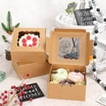 thumbnail image 1 of Cake Boxes with Window - 10Pcs Oilproof Kraft Paper Bakery Boxes, Square Cardboard Disposable Cake Box for Pastries, Cookies, Pie, 1 of 8