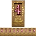 thumbnail image 1 of Cake Candles Vintage Style Burgundy Color Large Size Number Candles with Eyecatching Metallic Luster for Birthday, Party, Wedding Decorations Number 4, 1 of 10
