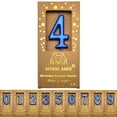 thumbnail image 1 of Cake Candles Vintage Style MidnightBlue Color Large Size Number Candles with Eyecatching Metallic Luster for Birthday, Party, Wedding Decorations Number 4, 1 of 10