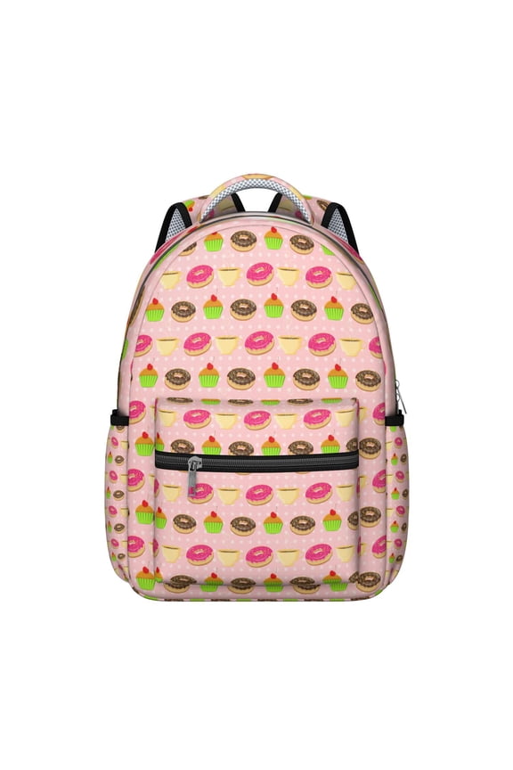 Cake & Candy Themed Ergonomic Student Backpack - Waterproof Exterior with Multiple Pockets for Organized Storage