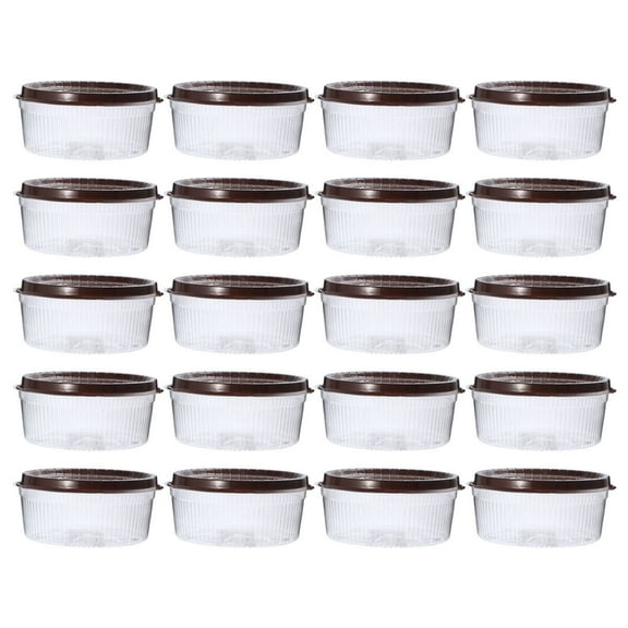 NIAIZEK Black Transparent Cake Carrier with 20 Round Dome Lids for Cakes Desserts and Pastries Storage