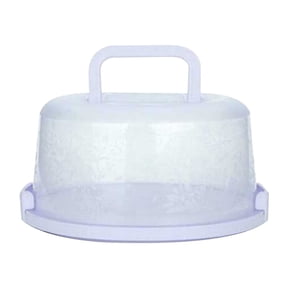 Cake Carrier with Lid and Handle,Cake Carrier,Plastic Portable Cake Box,Cake Keeper with Dome Lid,Cake Transport Container,Round Cake Stand,Foldable Handle(Light Blue 10*5in)from ANMUYUM