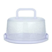 Cake Carrier with Lid and Handle,Cake Carrier,Plastic Portable Cake Box,Cake Keeper with Dome Lid,Cake Transport Container,Round Cake Stand,Foldable HandleLight Blue 10*5infrom ANMUYUM