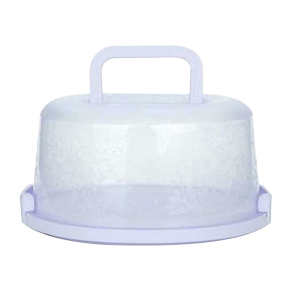 Cake Carrier with Lid and Handle,Cake Carrier,Plastic Portable Cake Box,Cake Keeper with Dome Lid,Cake Transport Container,Round Cake Stand,Foldable Handle(Light Blue 10*5in)from ANMUYUM