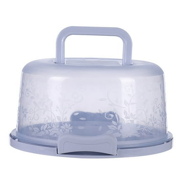 Cake Carrier with Lid, White Round Cake Holder Cupcake Container with Dome for 7 Cupcakes 2 in 1 Portable Dessert Container for Cake Pie Muffin Cobbler