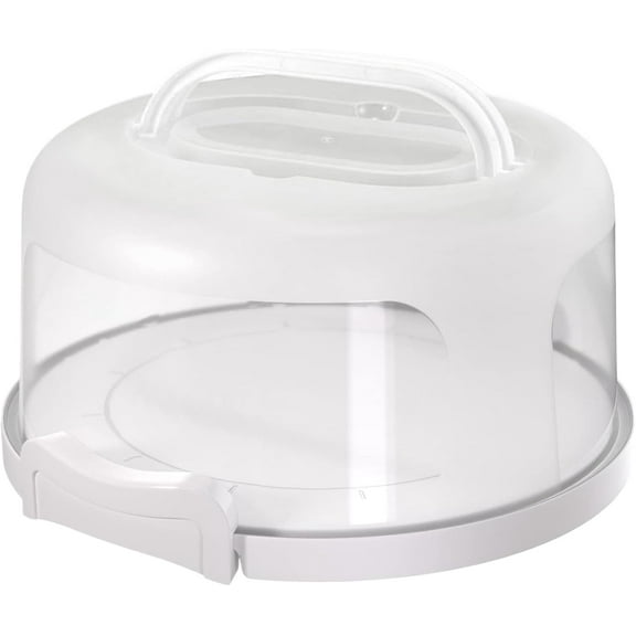 Cake Carrier Round Cake Stand:Plastic Storage Containers Fits 10 inch Cake,Reusable Cake Containers with Lids and Handle,Package Cake Boxes for Transporting Desserts,Pie,Cupcake
