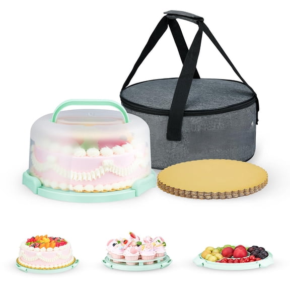 Cake Carrier With Lid And Handle Holder For 10 Inch Round 10 Golden Boards Portable Insulated Bag
