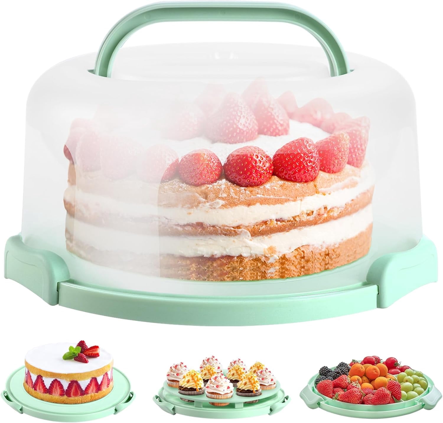 Cake Carrier with Lid and Handle, Ohuhu BPA-Free Cake Containers Cake ...