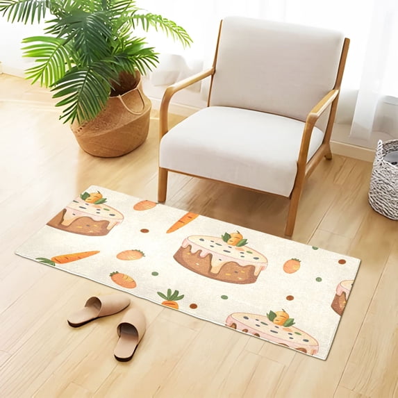 Cake Carrots Bathroom Rug Non Slip Bathroom Mats Entry Door Soft Carpets for Kitchen Bedroom Living Room 39x20 inch