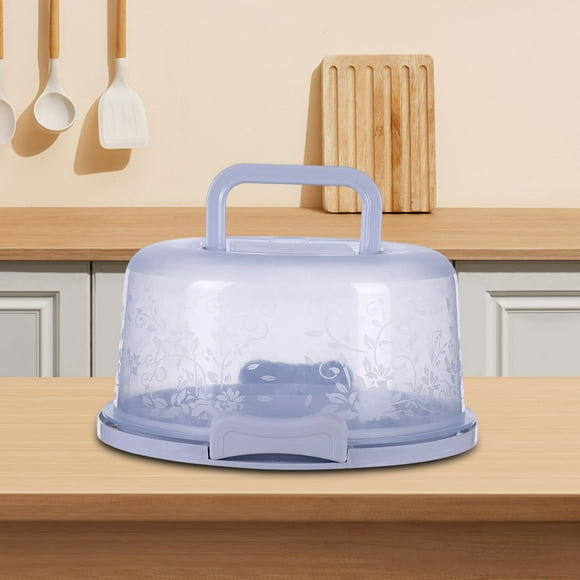 Cake Container Cake Storage Container with Lid Cover Handle Fitments Holder Durable Multi Use Cake Carrier Cake Keeper for Wedding Cupcake Blue