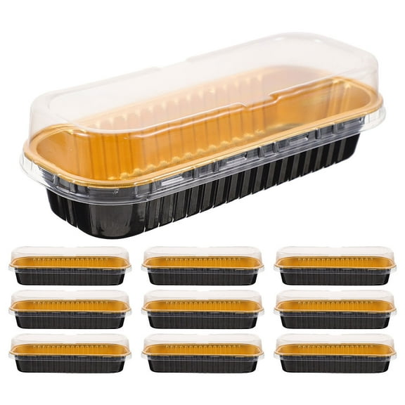 Cake Container Convenient Foil Food 10 Pcs Bread Cheesecakes Loaf Baking Accessories Mini Pans with Lids