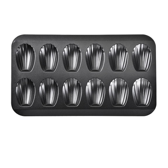 Cake Cookie Shell Pan Bakeware Stainless Nonstick12-Cavity Black