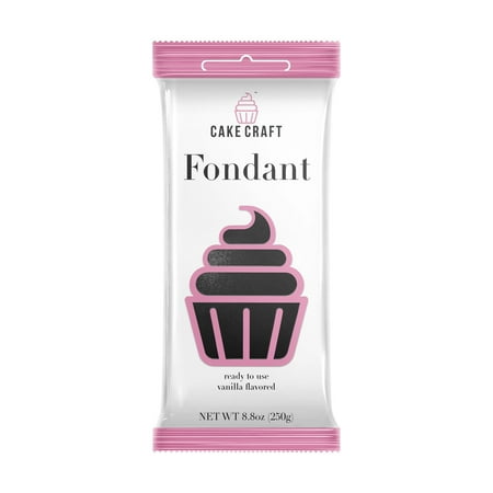 Cake Craft Black Fondant – 8.8oz (250g), Ready-to-Use Fondant for Cakes, Cupcakes & Cookies, Rich Color, Smooth Texture, Easy to Roll & Shape