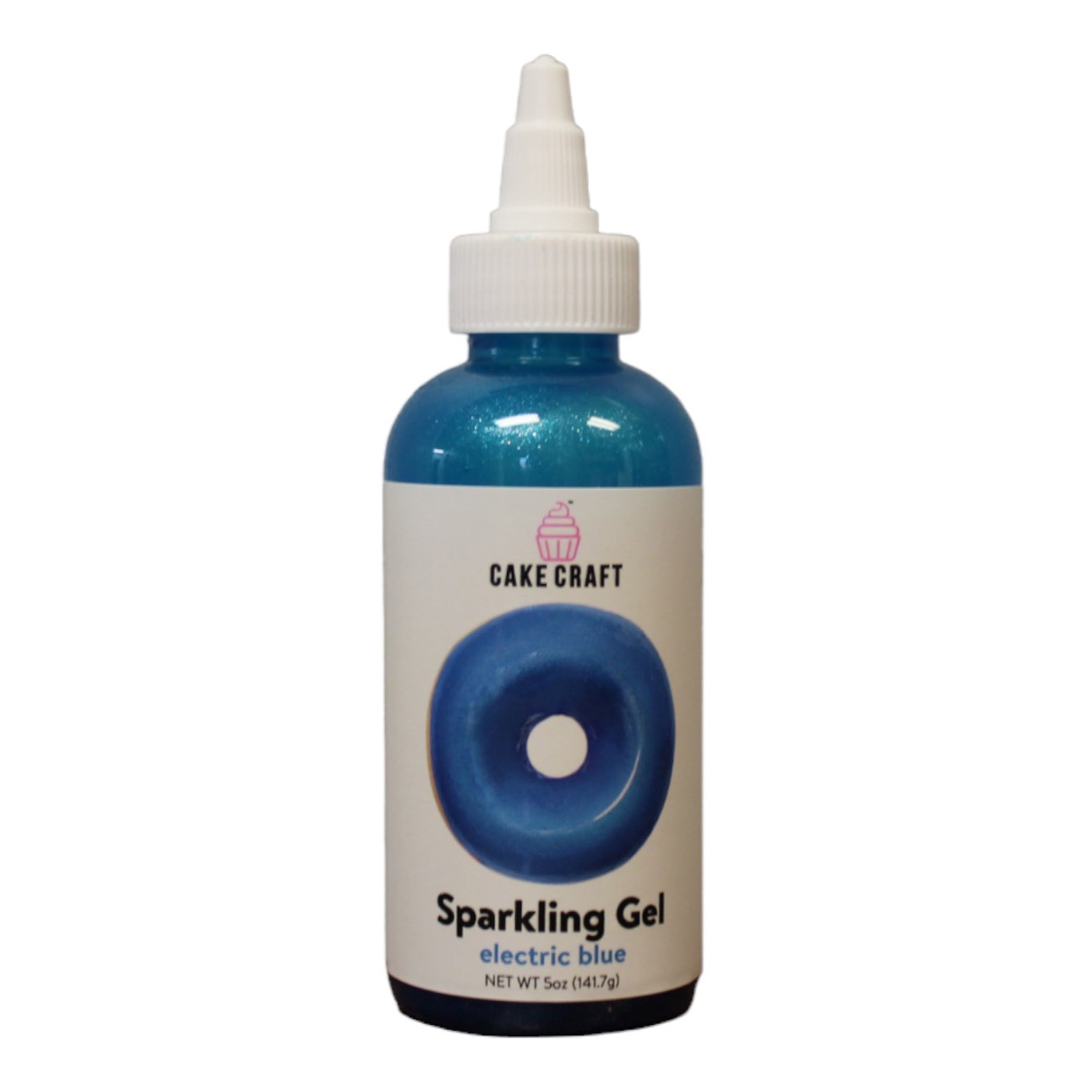 Cake Craft Blue Sparkle Gel, Vanilla Flavored Icing, 5 oz. Bottle