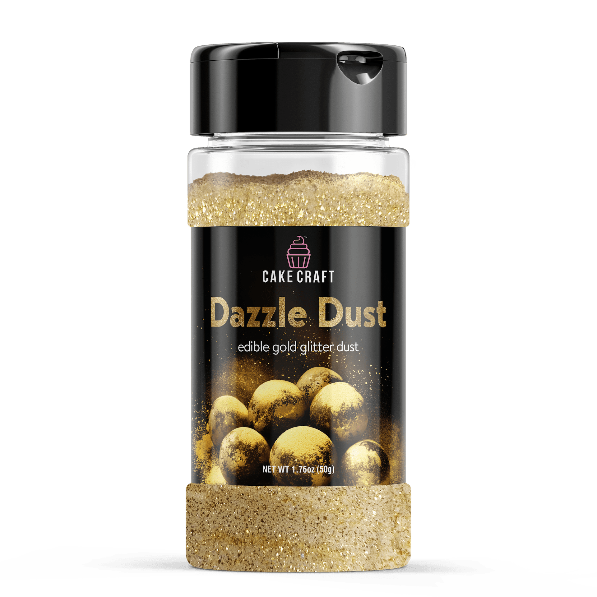 Cake Craft Edible Dazzle Dust Gold| Edible Glitter for Cakes, Cupcakes, Cocktails & More | Food-Safe Decorating Dust | 100% Edible