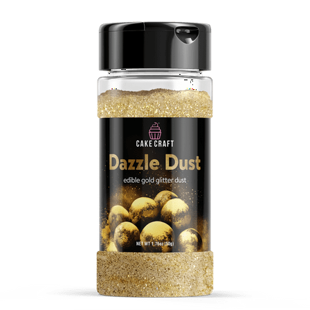Cake Craft Edible Dazzle Dust Gold| Edible Glitter for Cakes, Cupcakes, Cocktails & More | Food-Safe Decorating Dust | 100% Edible