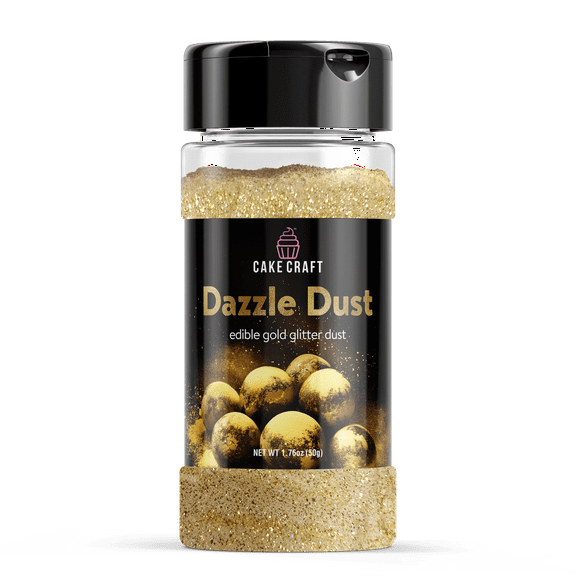 Cake Craft Edible Dazzle Dust Gold| Edible Glitter for Cakes, Cupcakes, Cocktails & More | Food-Safe Decorating Dust | 100% Edible