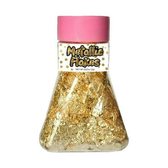 Cake Craft Gold Leaf Flakes, Cake Decoration, 0.65 oz. Jar - 3 count