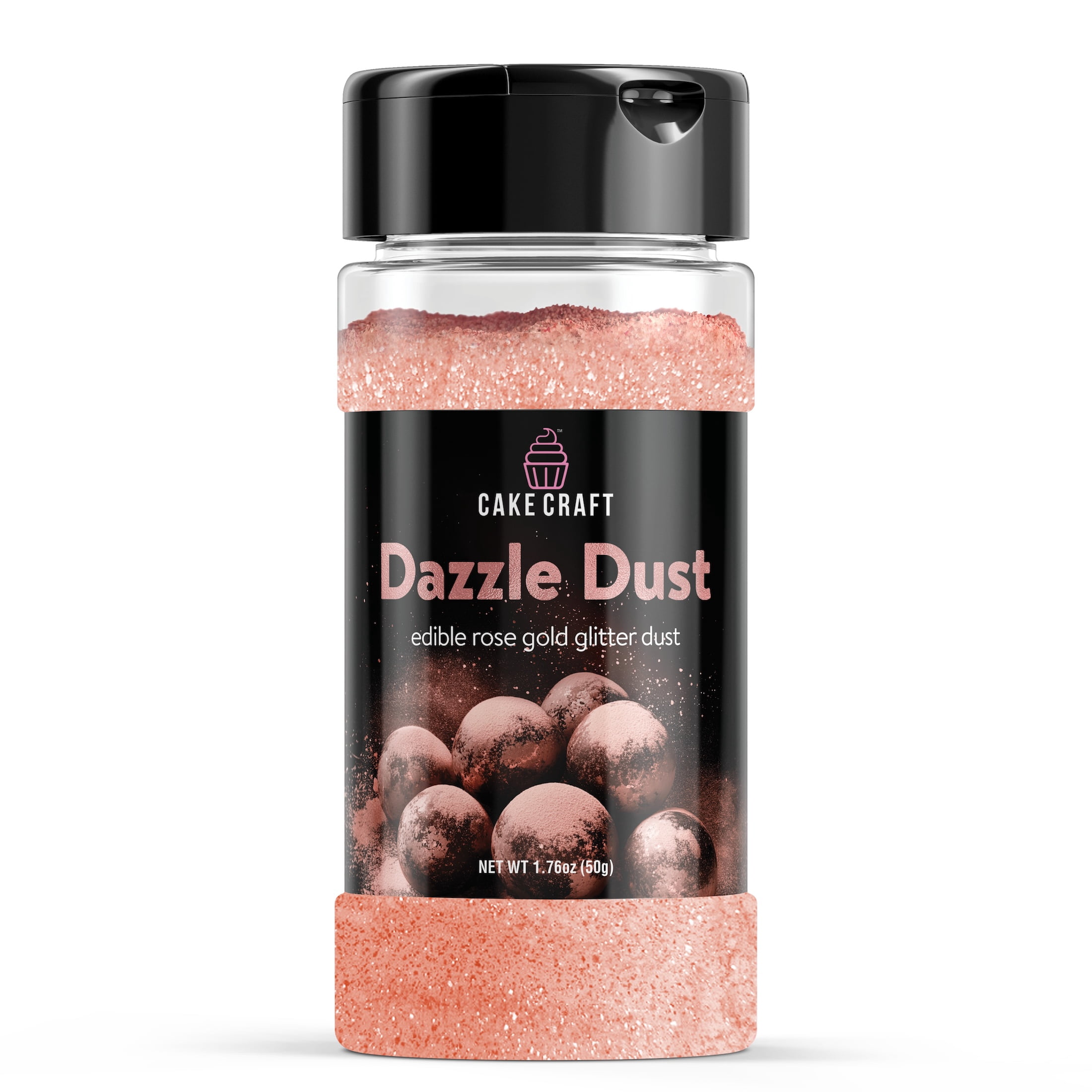 Cake Craft Edible Dazzle Dust, Rose Gold| Edible Glitter for Cakes, Cupcakes, Cocktails & More | Food-Safe Decorating Dust | 100% Edible