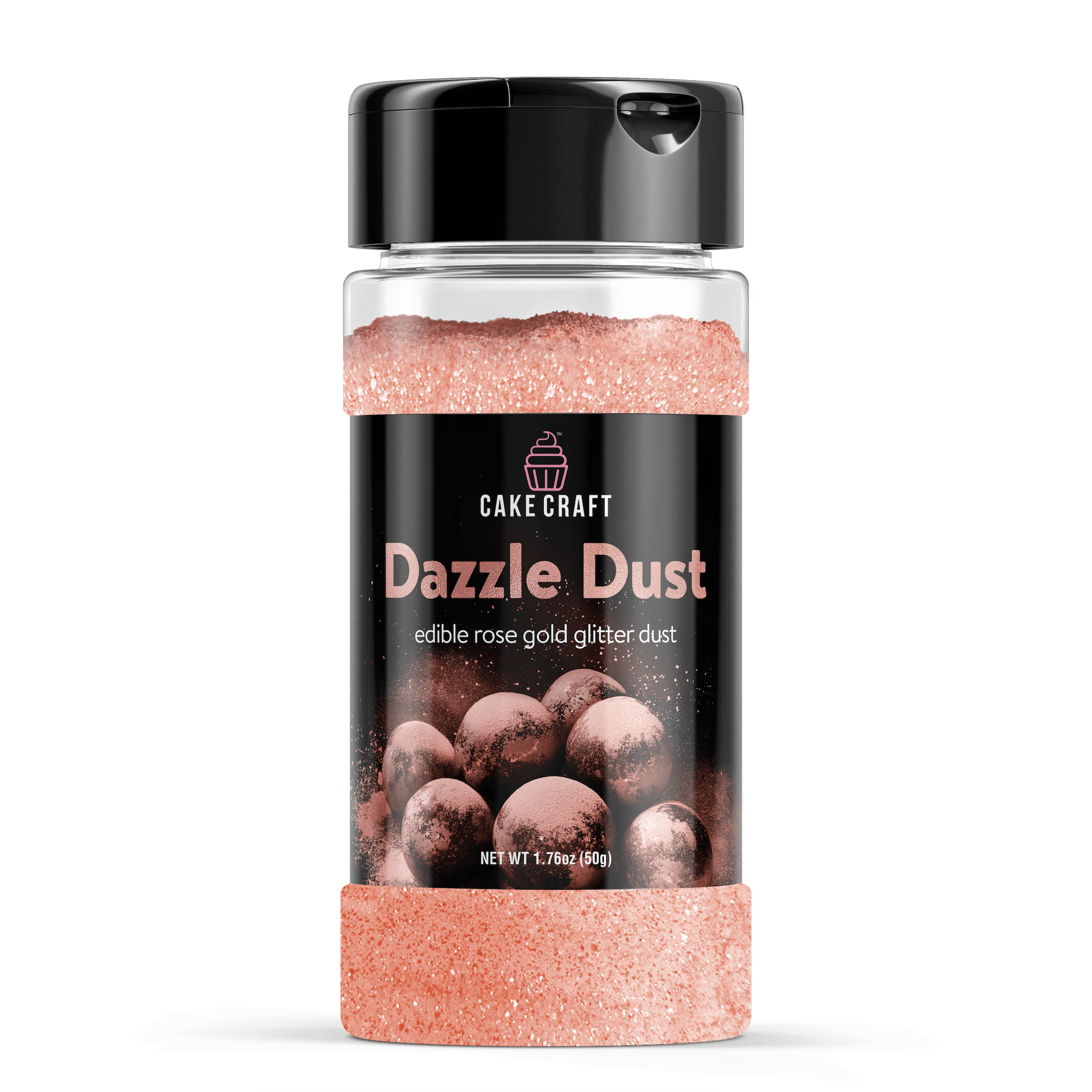 Cake Craft Edible Dazzle Dust, Rose Gold| Edible Glitter for Cakes, Cupcakes, Cocktails & More | Food-Safe Decorating Dust | 100% Edible