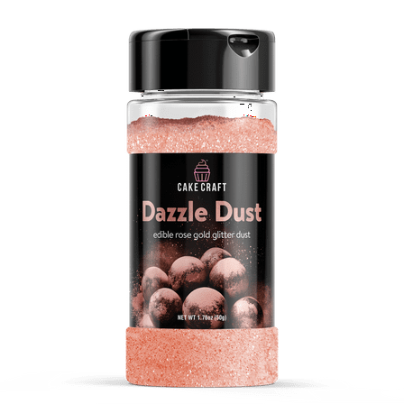 Cake Craft Edible Dazzle Dust, Rose Gold| Edible Glitter for Cakes, Cupcakes, Cocktails & More | Food-Safe Decorating Dust | 100% Edible