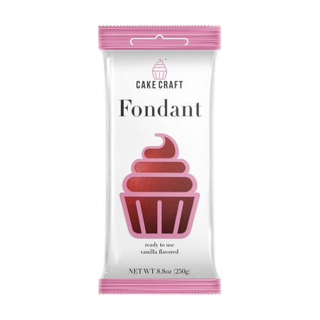 Cake Craft Red Fondant – 8.8oz, Ready-to-Use Fondant for Cakes, Cupcakes & Cookies, Rich Color, Smooth Texture