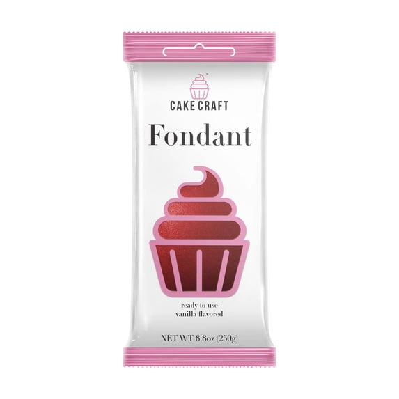 Cake Craft Red Fondant – 8.8oz, Ready-to-Use Fondant for Cakes, Cupcakes & Cookies, Rich Color, Smooth Texture