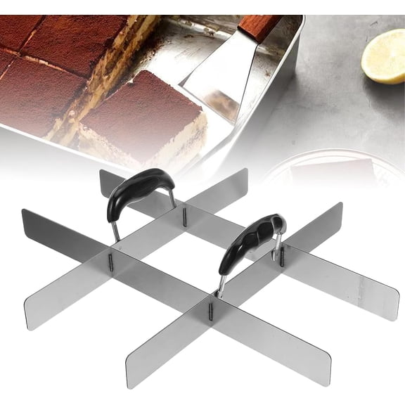 Cake Cutter Slicer with 9 Slots, Stainless Steel Cake Divider for Even Portions, Baking Tool for Parties & Events