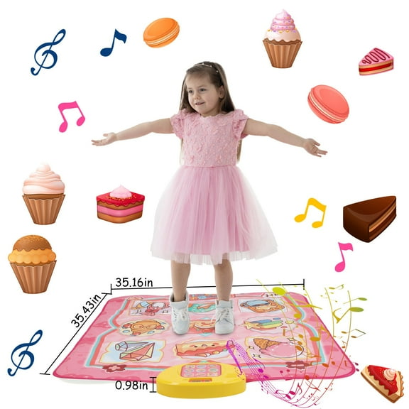 Cake Dance Mat for Kids Moclever Music Blanket with 6 Modes Built-in Music Adjustable Volume Electronic Music Dance Pad for Boys Girls Aged 3+ Years Old