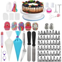 Cake Decorating 322 PCS Kit with Rotating Turntable & 100 PCS Cupcake and Baking Supplies