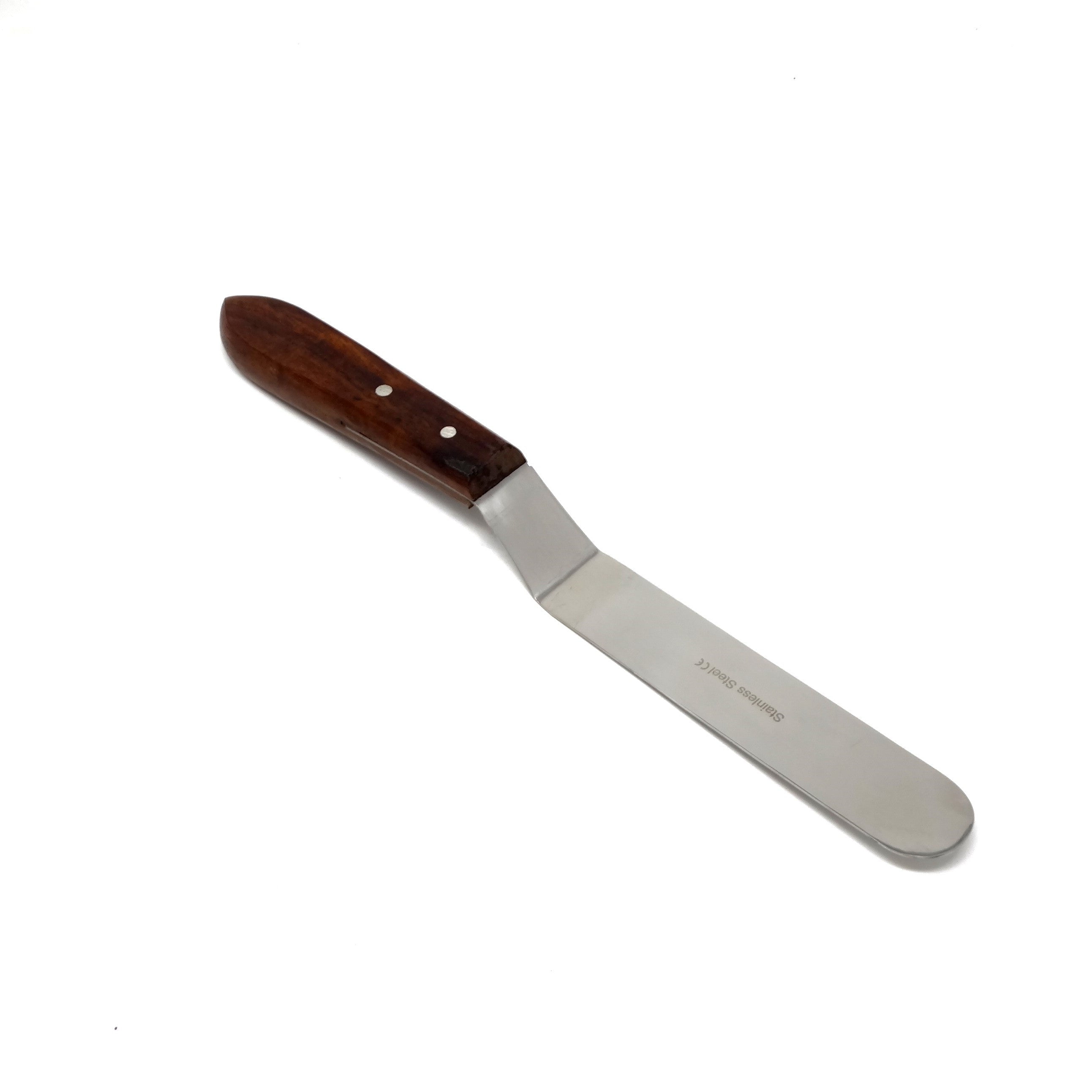 Cake Decorating Angled Icing Spatula, Stainless Steel 7 Offset Polished  Blade Knife, Wood Handle 