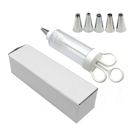 Cake Decorating Gun Kit, Cupcake Icing Piping Kit with 6 Stainless Steel Piping Tips, Cake Decorating Supplies Kit, Cupcake Injector/Decorating Icing Set